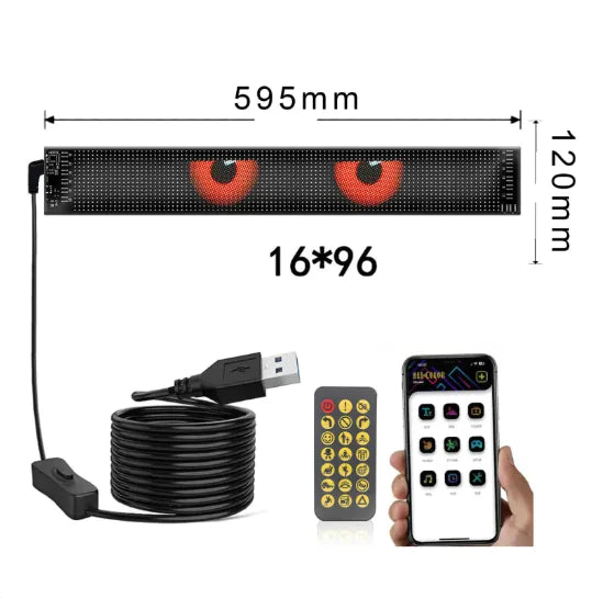 PM Customs™ LED Display – Devil Eyes & Custom Animations (Multiple Sizes)